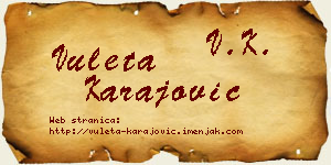 Vuleta Karajović vizit kartica